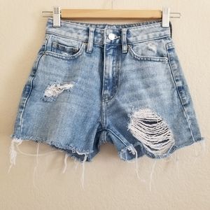 Pacsun Ripped Distressed High Rise Denim Shorts